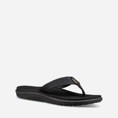 Teva Voya - Women's Teva Flip Flops - Black | India (JVOA20469)